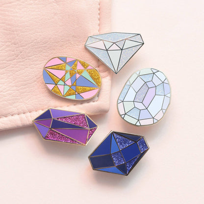Gemstone Enamel Pin: Diamond