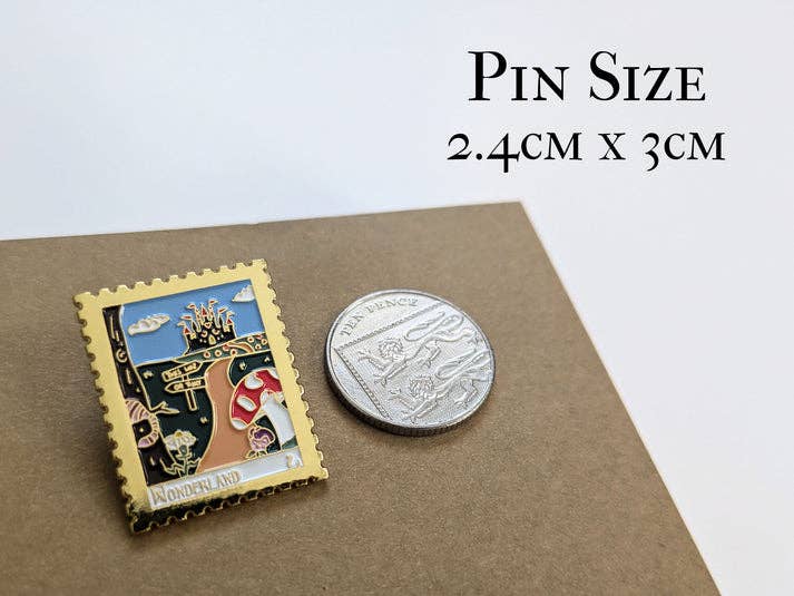 Alice's Adventures in Wonderland: Gold Enamel Pin Badge