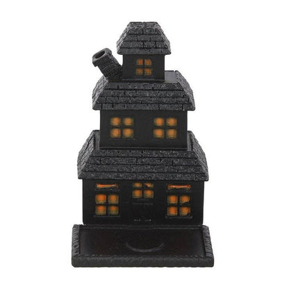 Black Haunted House Halloween Incense Cone Holder