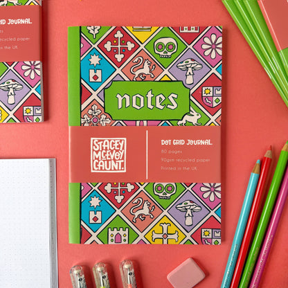 Medieval Tile Pattern Dot Grid Notebook