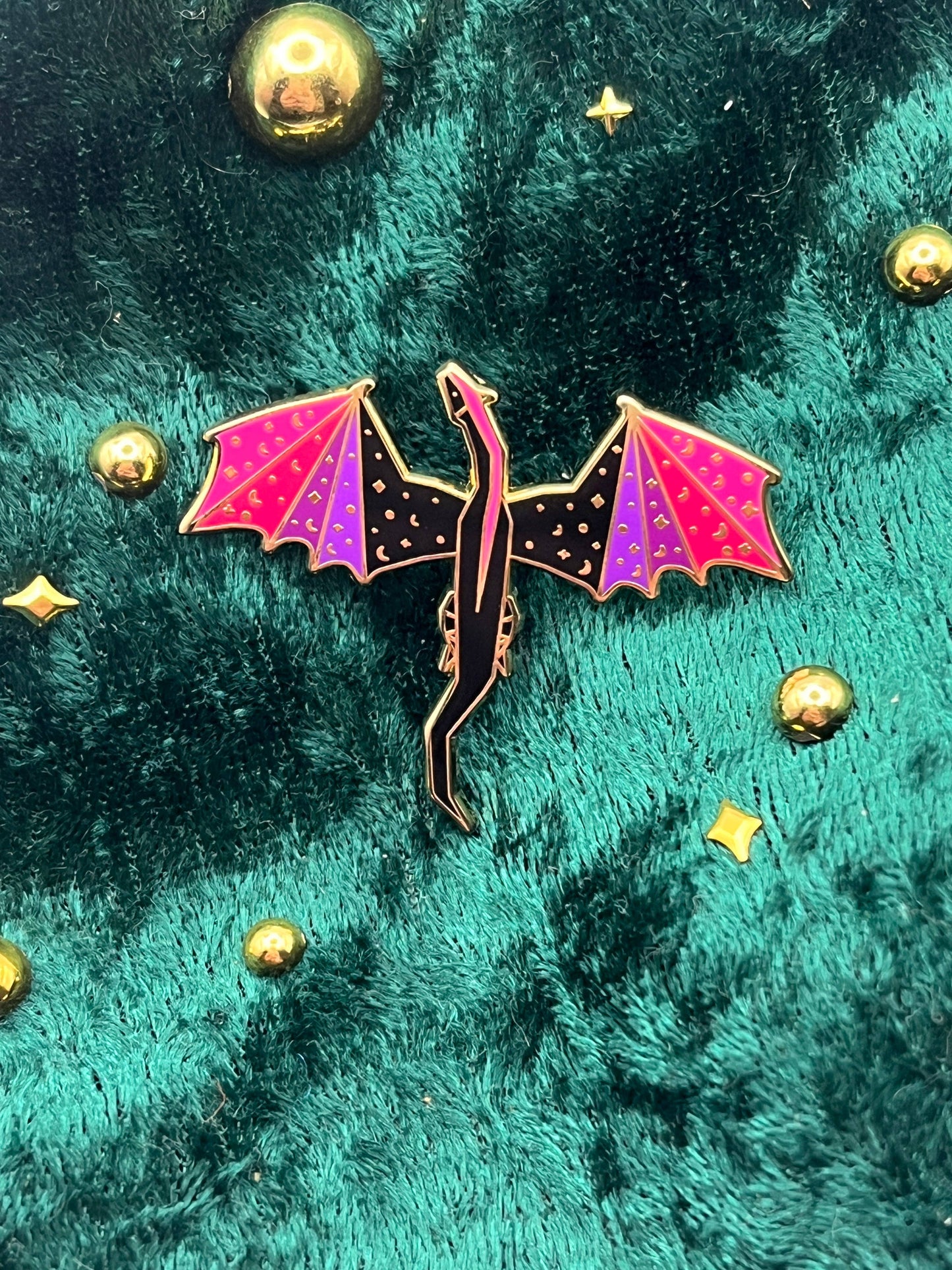 Dragon Enamel Pin - Purple, Pink and Black