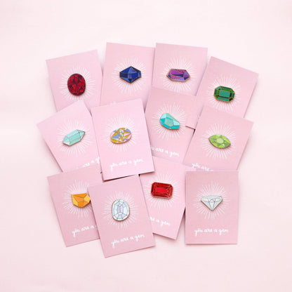 Gemstone Enamel Pin: Diamond