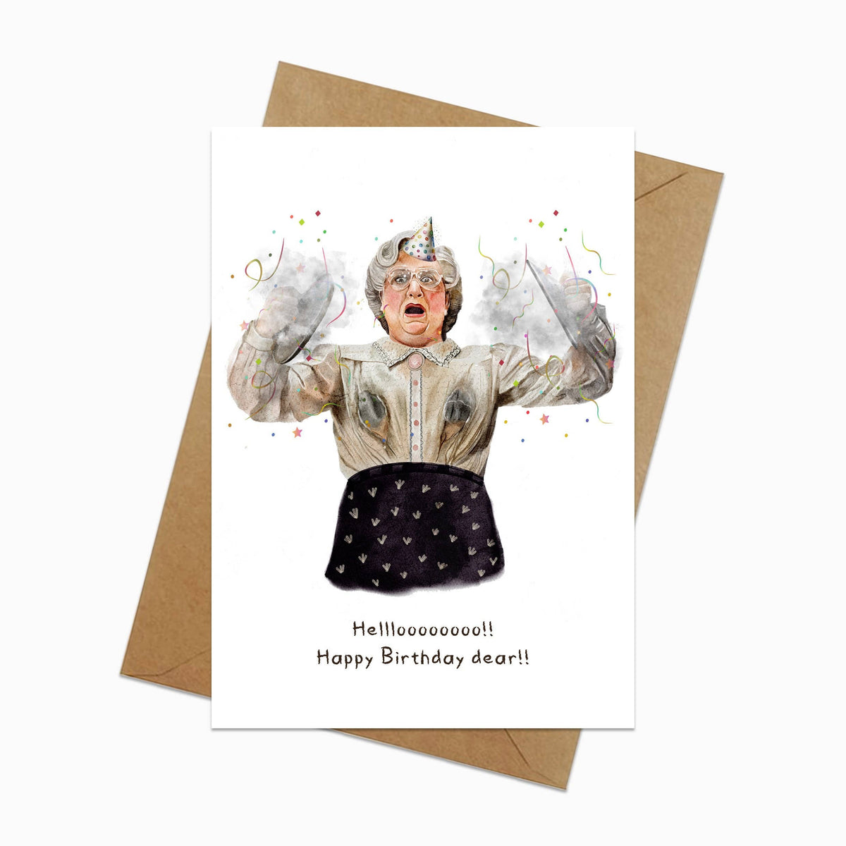 Robin Williams Mrs Doubtfire Watercolour Birthday