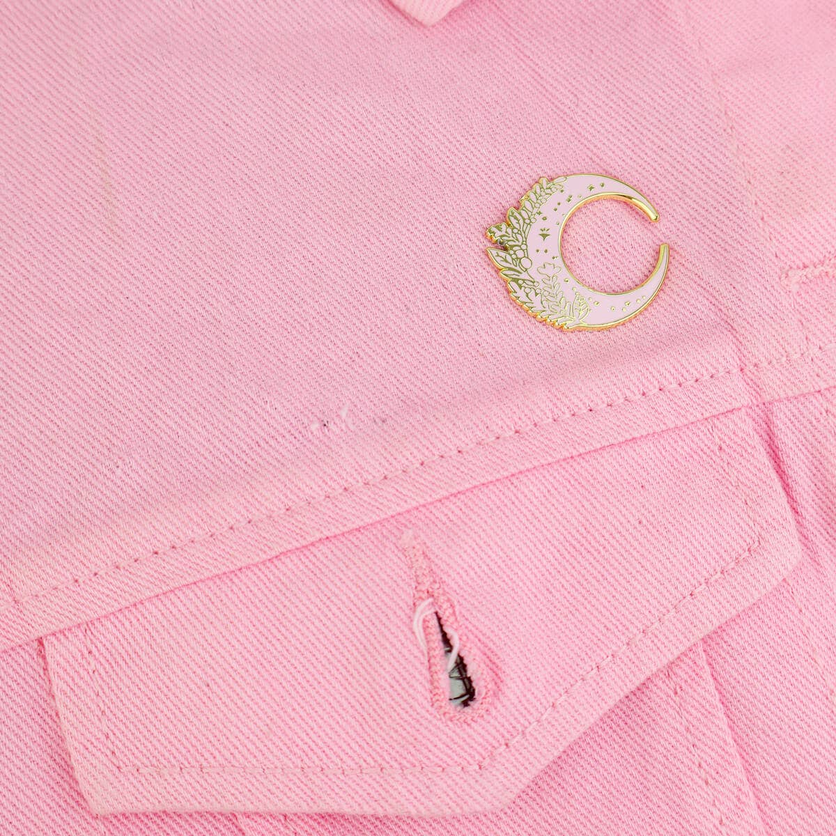 FLORAL MOON PINK ENAMEL PIN