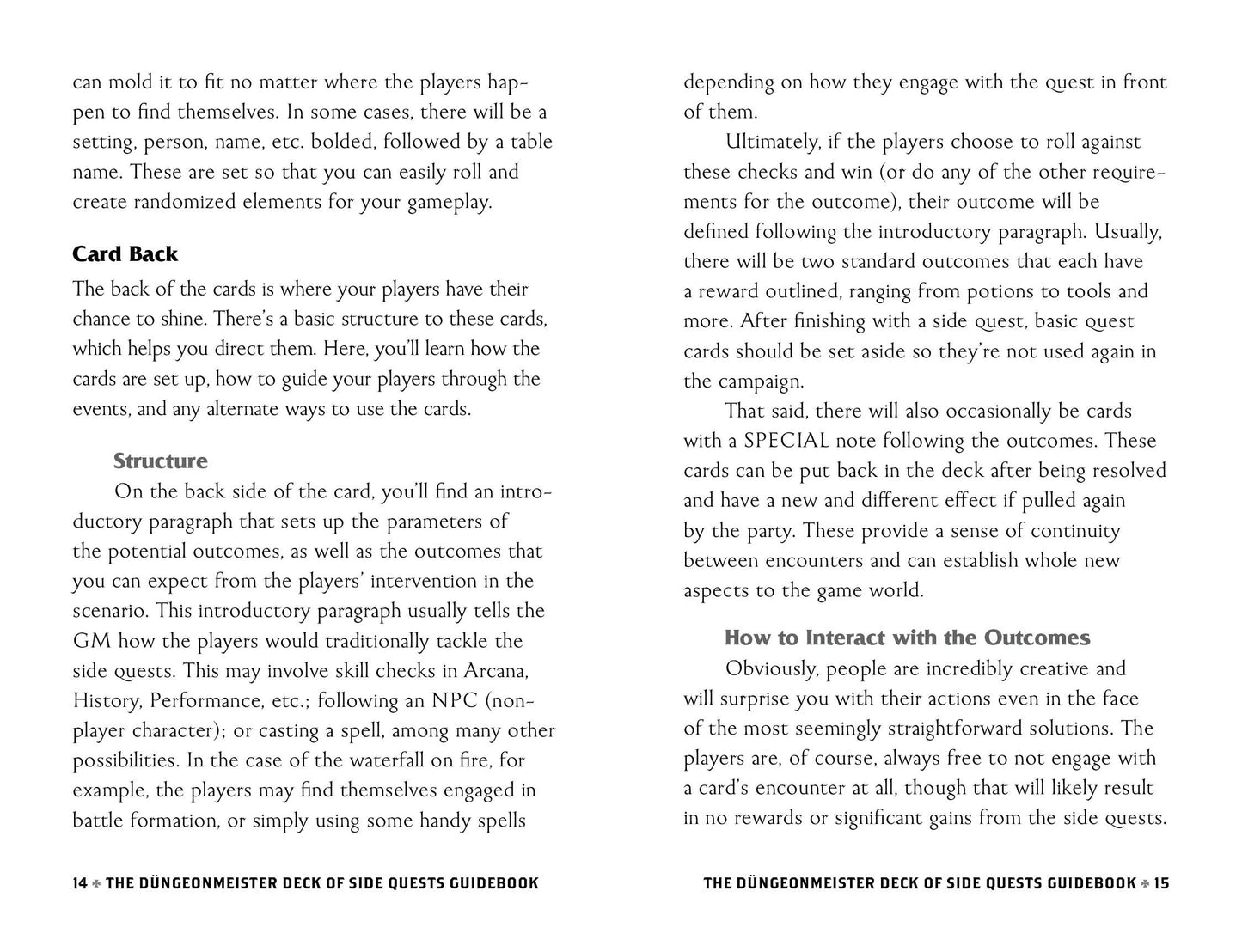 Düngeonmeister Deck of Side Quests by Jef Aldrich: Flashcards; 75 pages / English