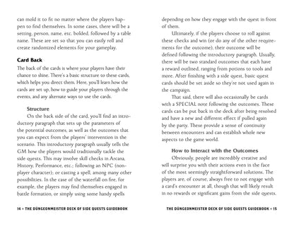 Düngeonmeister Deck of Side Quests by Jef Aldrich: Flashcards; 75 pages / English